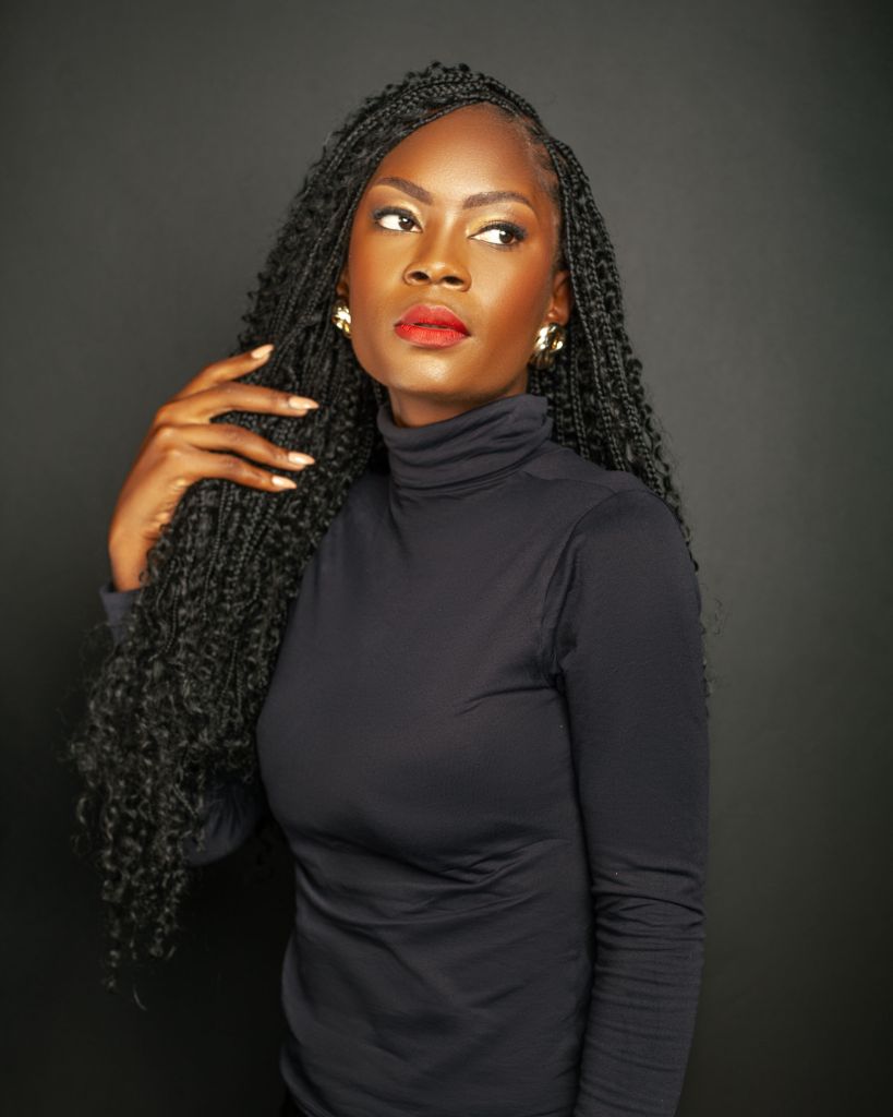 Tranças longas com red highlights — estilo editorial